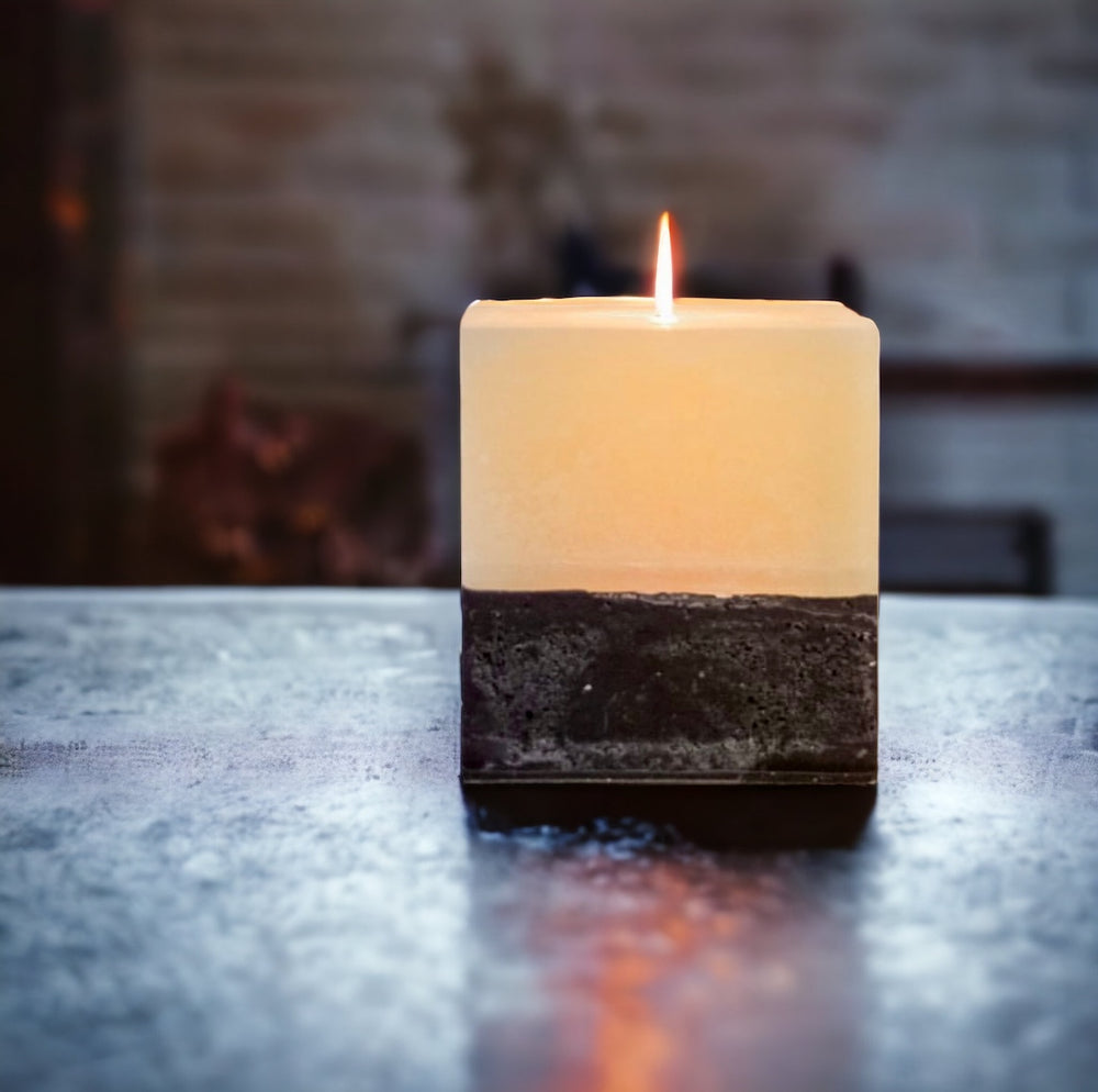 Nos bougies cubes sont une véritable source de lumière, intérieur et extérieur - bougies artisanales